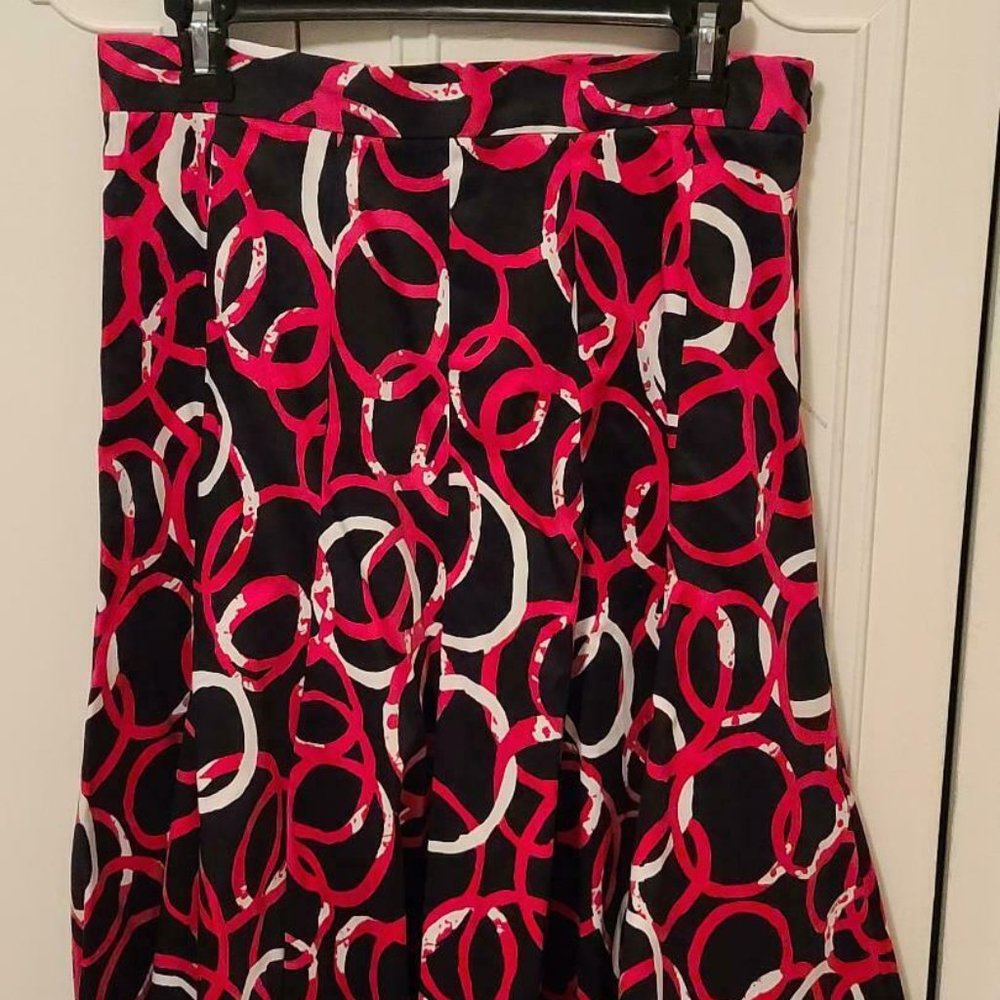 Vintage Vesti Red,Black and White Flared Skirt Size 6